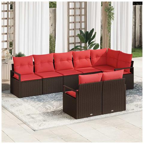 Set di divani 8 pcs Marrone polyrattan - Foto 2