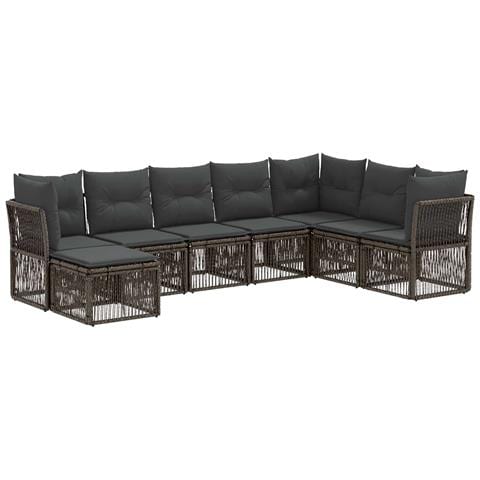 Set Divano da Giardino 8 pcs Grigio polyrattan - Foto 1