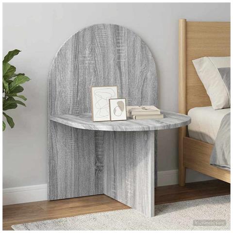 Comodino Grigio Sonoma 48 x 49 x 65 cm Legno ingegnerizzato - Foto 2