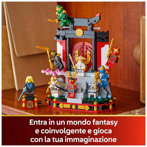 NINJAGO 71866 Display Personaggi Ninja - 15° Anniversario, Kit con Porta del Monastero, 8 Minifigure e Spade - Foto 2