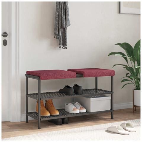 Cuscino per panchina 2 pz Tessuto Rosso Vino Profondità 35 cm - Foto 2