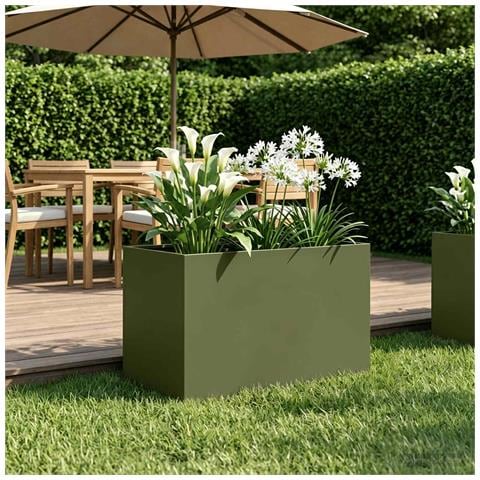 Vaso da giardino Verde Oliva 60 x 40 x 40 cm - Foto 2