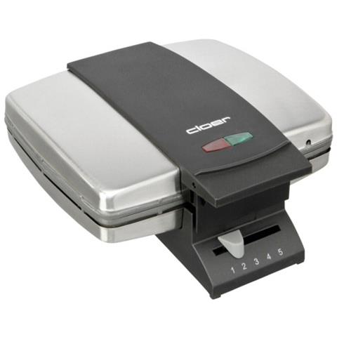 1445 Macchina Per Waffle Quadrata Potenza 930 Watt Colore Silver - Foto 6