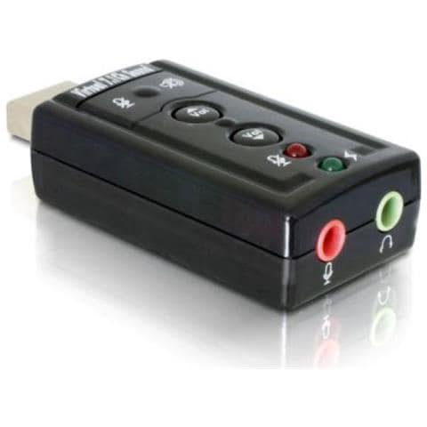 Scheda Audio 7.1, 2x3.5mm, USB2.0, Nero, Windows XP / Vista - Foto 1