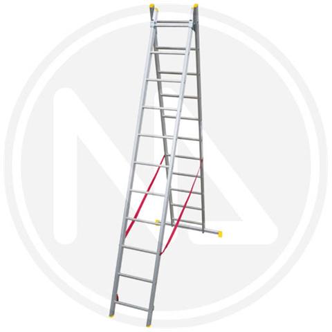SCALA INDUSTRIALE ALLUMINIO BIVALENTE 2 Rampe 11 Gradini fino a 5,10 mt - Foto 1