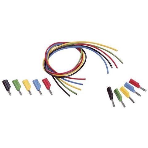 Ms-4041 Kit Puntali [ spina A Banana 4 Mm - Spina A Banana 4 Mm] 1 M Nero, Rosso, Blu, Giallo, Verde - Foto 1