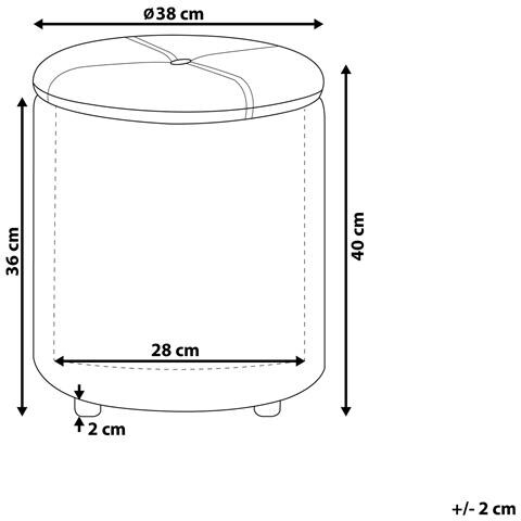 Pouf Contenitore In Ecopelle Nero 38 X 40 Cm Maryland - Foto 15