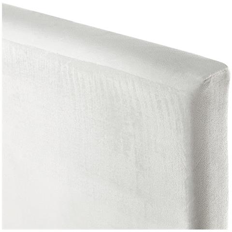 Letto Imbottito In Velluto Bianco 160 X 200 Cm Fitou - Foto 16
