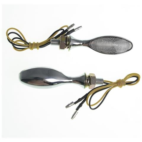 Coppia Frecce Indicatori Direzione Moto Custom Naked Universali Metallo Cromo - Foto 1