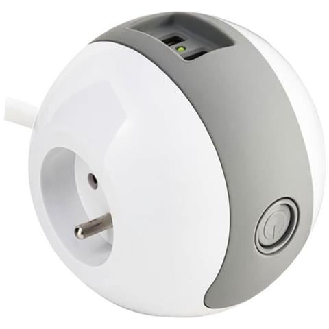 Presa Multimediale Wattball 2p 16a + 1p 6a + Usb 2.1a Grigio - Foto 1