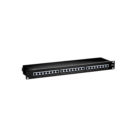 Patch Panel 19" Cat. 6- / Class E 24-Port, 1 U, black, 24 x RJ45 - Foto 1