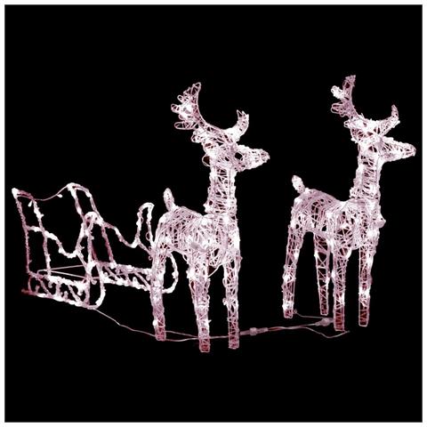 Decorazione Natalizia Renne e Slitta 160 LED 130 cm in Acrilico - Foto 1