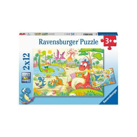 RVB05246 2 Puzzle da 12 Pezzi - Dinosauri Giocosi - Foto 1