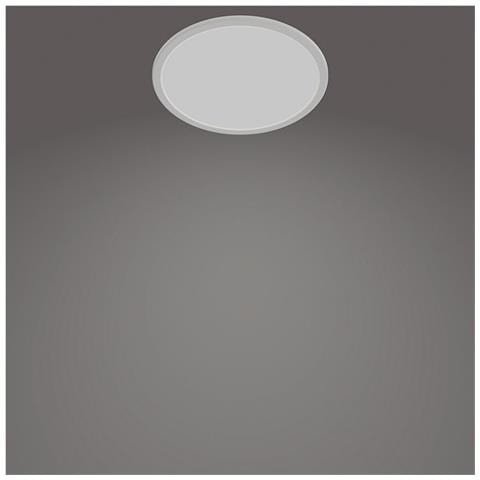 Plafoniera Led 15w Cl550 Superslim Ip44 Regolabile 3 Step Bianco Naturale 4000k 23xø250 Mm Metallo - Foto 1