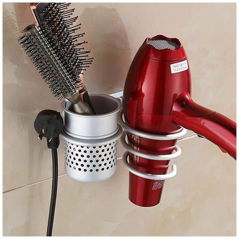 SLD Porta Del Supporto Per Asciugatrice Per Capelli A Parete Da Bagno+pettine Di Tazza Per Ritagli Di Stoccaggio