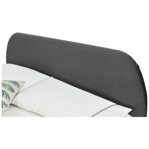 Phoenix Struttura Letto In Velluto Grigio E Piedi Neri 160x200 Cm - Foto 12