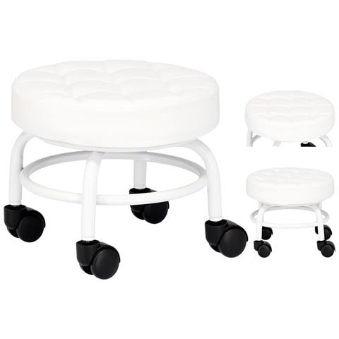 Sgabello Estetico Per Pedicure Rotondo Bianco - Foto 8