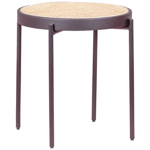 Tavolino Retrò Con Dettagli In Rattan Naturale (46 Cm) - North - Foto 1