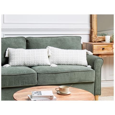 Set Di 2 Cuscini Douris 30 X 60 Cm Beige Chiaro Trama A Scacchi - Foto 1