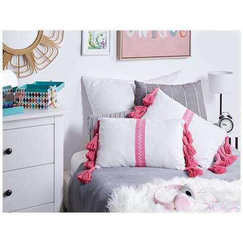 Set Di 2 Cuscini Lovely Cotone 30 X 50 Cm Tinta Unita Rosa - Foto 1