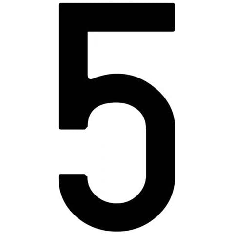 Busta 10 Numeri Adesivi ''5'' Per Targa Ripetitrice - Foto 1