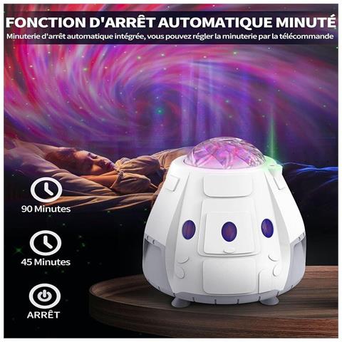 Cassa Bluetooth Proiettore Lampada Luce Notturna Galassia Capsula Astronave - Foto 5