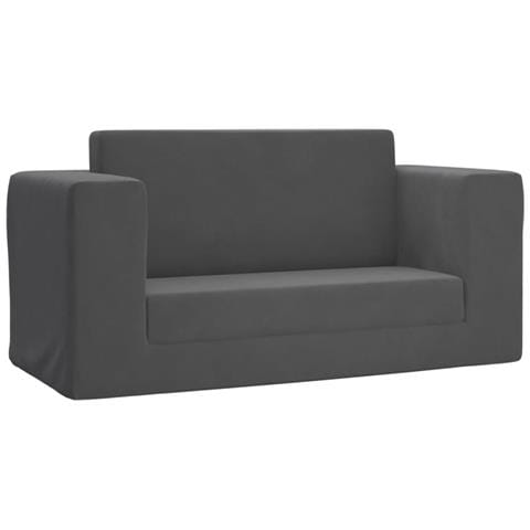 Divano Letto per Bambini a 2 Posti Antracite in Morbido Peluche - Foto 1