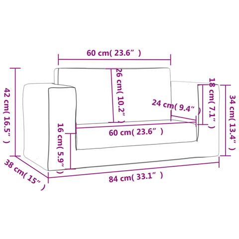 Divano Letto per Bambini a 2 Posti Antracite in Morbido Peluche - Foto 2