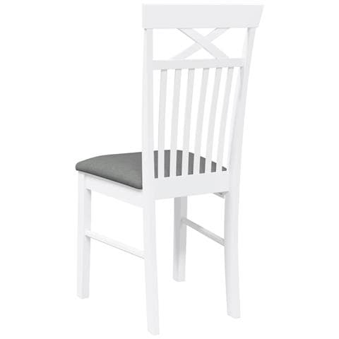 Sedie da Pranzo con Cuscini 2 pz Bianco Legno Massello di Hevea - Foto 10