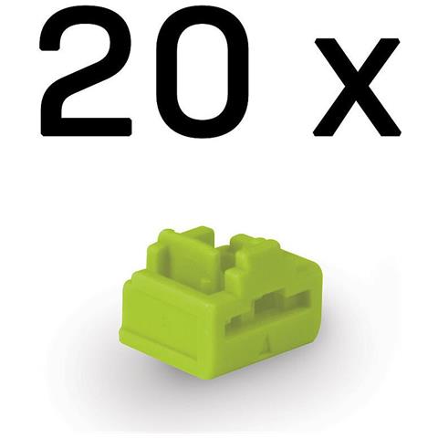 47895 Clip Sicura Bloccaporte Rj-45 Verde Acrilonitrile Butadiene Stirene (abs) 20 Pz - Foto 1