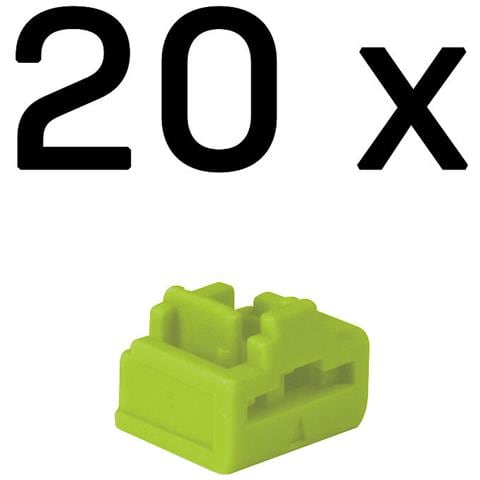 47895 Clip Sicura Bloccaporte Rj-45 Verde Acrilonitrile Butadiene Stirene (abs) 20 Pz - Foto 2