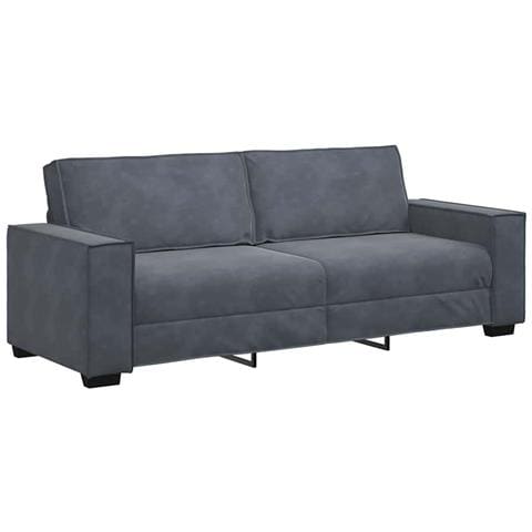 Divano a 3 Posti Grigio Scuro 180 cm in Velluto - Foto 1