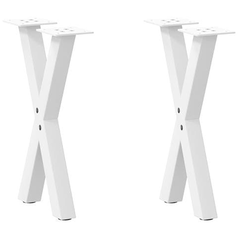 Gambe Tavolino Caffè A X 2 Pz Bianco 38x(42-43) Cm Acciaio - Foto 1