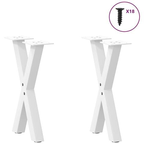 Gambe Tavolino Caffè A X 2 Pz Bianco 38x(42-43) Cm Acciaio - Foto 3