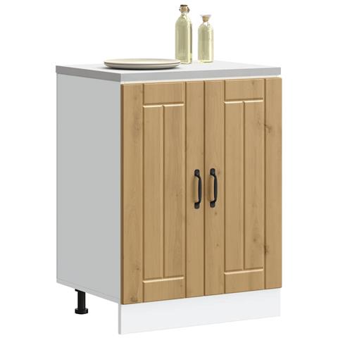 Mobile Base Lavello Lucca Rovere Artigianale Legno Multistrato - Foto 3
