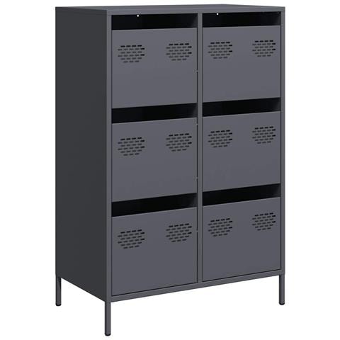 Credenza Antracite 68x39x101,5 Cm Acciaio - Foto 2