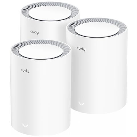 M3000 3-PACK sistema Wi-Fi Mesh Dual-band (2.4 GHz / 5 GHz) Wi-Fi 6 (802.11ax) Grigio, Bianco 1 Interno - Foto 1
