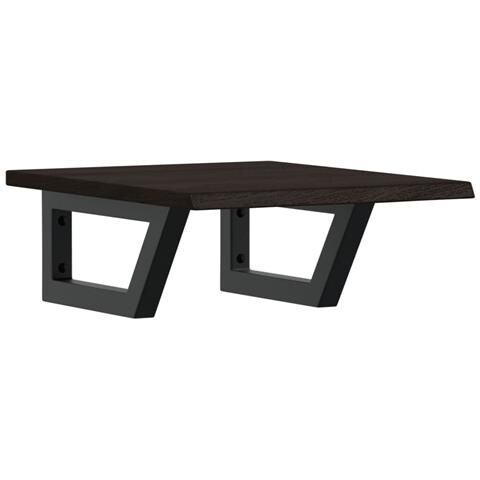 Ripiano A Parete Per Lavabo In Acciaio E Massello Di Rovere - Foto 1