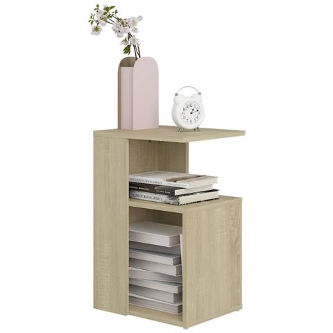 Tavolino Rovere Sonoma 36x30x56 Cm In Legno Multistrato - Foto 2