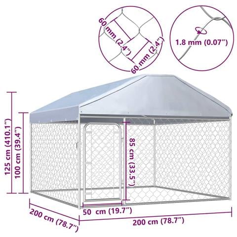 Canile Da Esterno Con Tetto 200x200x135 Cm - Foto 5