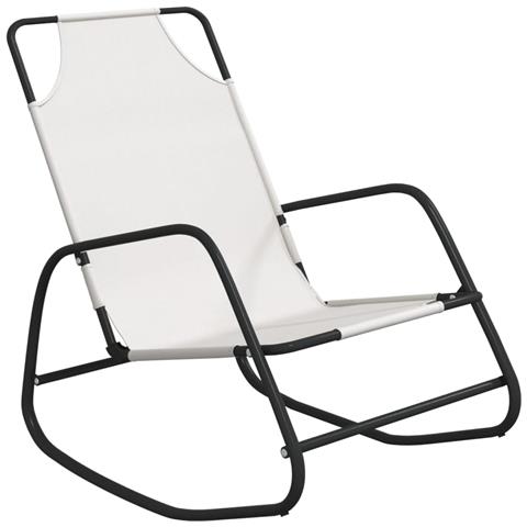 Lusso Casadino - Lettino Prendisole A Dondolo In Acciaio E Textilene Crema - Foto 1