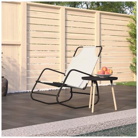 Lusso Casadino - Lettino Prendisole A Dondolo In Acciaio E Textilene Crema - Foto 6