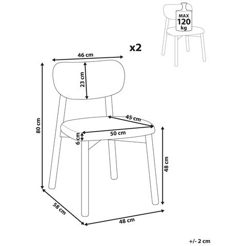 Set Di 2 Sedie Da Pranzo Mills Bouclé Marrone Scuro /verde - Foto 8