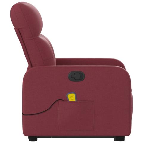 Poltrona Alzapersona Massaggio Reclinabile Rosso Vino Tessuto - Foto 9