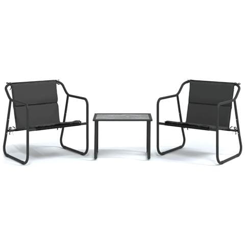 Set Salotto da Giardino 3 pz con Cuscini in Acciaio Antracite - Foto 1