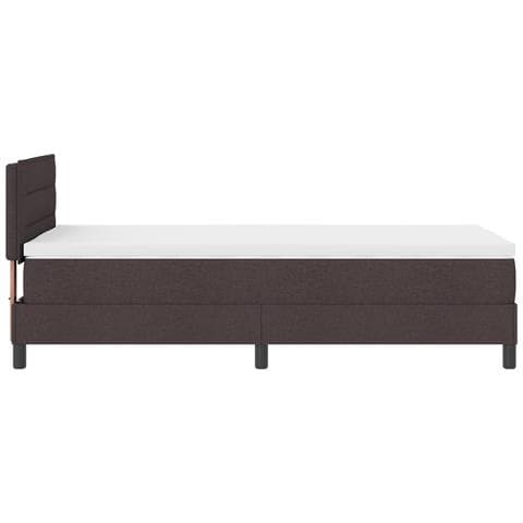 Letto con rete a molle e materasso marrone scuro 90x200 cm Tessuto - Foto 9