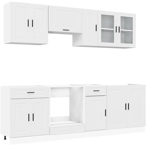 Set Mobili da Cucina 8 pz Kalmar Bianco Legno Multistrato - Foto 1