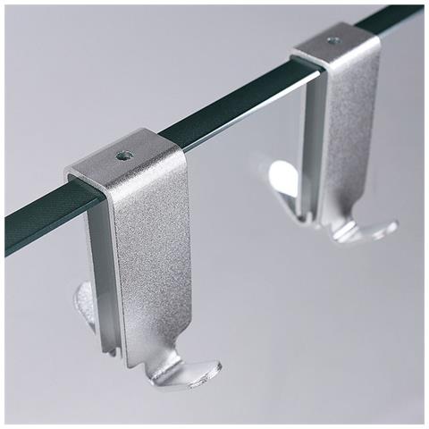 Set Di 2 Ganci Bifacciali Senza Telaio - Ganci Corti Doppi In Alluminio Spaziale Silver - Foto 2
