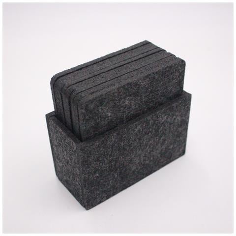 Set Di 8 Sottobicchieri Quadrati In Feltro Antigraffio - Protezione Elegante Per I Tuoi Mobili Darkgrey - Foto 2