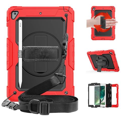 Custodia Per Ipad Air 3/pro 10.5"" Con Supporto E Tracolla Rossa - Foto 4